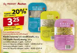 Auchan Kiełki lucerny lub rzodkiewki lub fasoli mung Auchan oferta