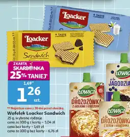 Auchan Wafelek Loacker Sandwich różne rodzaje oferta