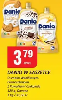 Chorten Jogurt Danio w saszetce o smaku waniliowym/ciasteczkowym/z kawałkami czekolady Danone oferta