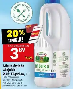 Twój Market Mleko świeże wiejskie 2.0% Piątnica oferta