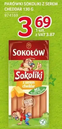 Selgros Parówki Sokoliki z serem cheddar 130g Sokołów oferta