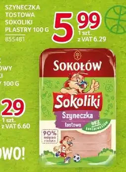 Selgros Szyneczka tostowa Sokoliki plastry 100g Sokołów oferta