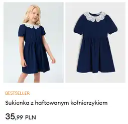 Sinsay Sukienka z haftowanym kołnierzykiem oferta