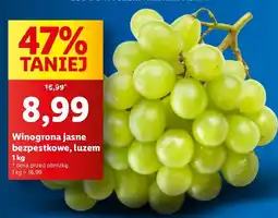 Lidl Winogrona jasne bezpestkowe Lidl oferta