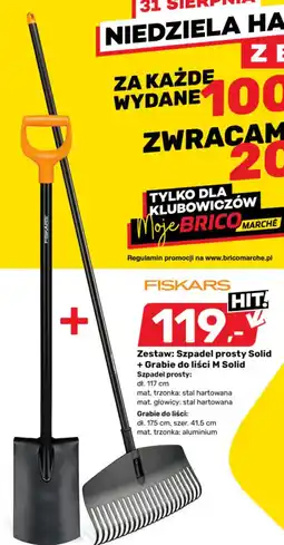 Bricomarche Zestaw: Szpadel prosty Solid + Grabie do liści M Solid oferta