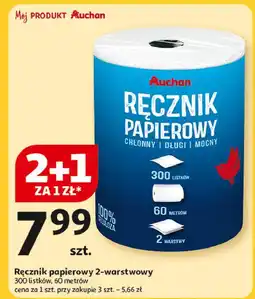 Auchan Ręcznik papierowy 300 listków Auchan Różnorodne (Logo Czerwone) oferta