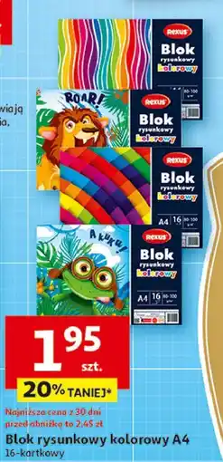 Auchan Blok rysunkowy a4 16 kartek Rexus oferta