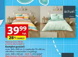 Auchan Komplet pościeli z mikrofibry 220 x 200 cm + 2x 70 80 Actuel oferta