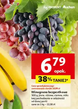 Auchan Winogrona bezpestkowe miks oferta