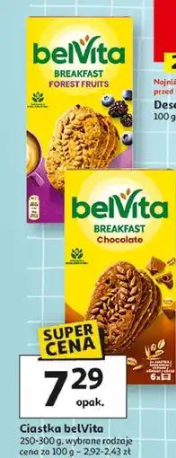 Auchan Ciastka zbożowe owoce leśne Belvita oferta