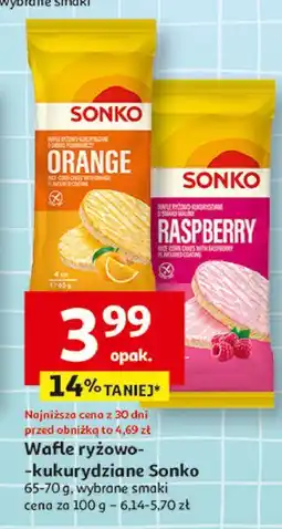 Auchan Wafle ryżowe pomarańczowe Sonko oferta