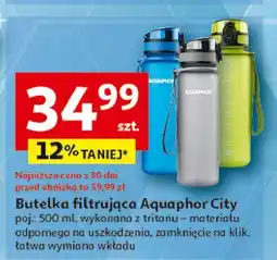 Auchan Butelka filtrująca city 500 ml niebieska Aquaphor oferta