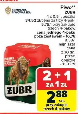 Carrefour Piwo Żubr 1768 oferta