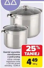Carrefour Garnki nierdzewne wysokie oferta