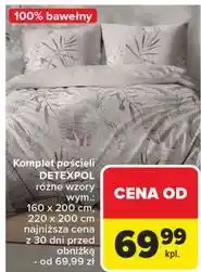 Carrefour Komplet pościeli bawełnianej 220 x 200 + 2x 70 80 cm Detexpol oferta