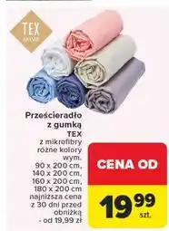 Carrefour Prześcieradło z gumką 180 x 200 cm Tex oferta