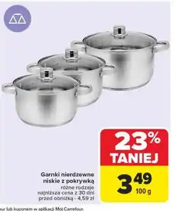 Carrefour Garnki nierdzewne niskie oferta