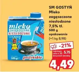 Kaufland SM GOSTYŃ Mleko zagęszczone niesłodzone 7,5% tł. 500 g opakowanie oferta