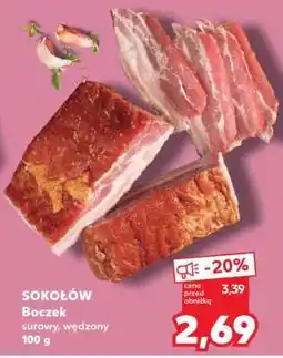Kaufland Sokołów Boczek surowy, wędzony 100 g oferta