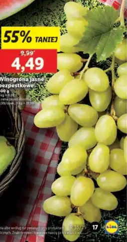 Lidl Winogrona jasne bezpestkowe 1 opak. Lidl oferta