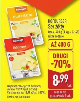 ALDI Ser żółty HOFBURGER oferta