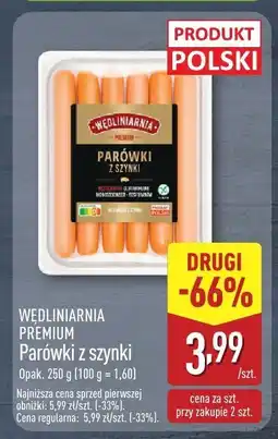 ALDI Parówki z szynki WĘDZLINARNIA PREMIUM oferta