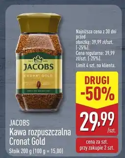 ALDI Kawa rozpuszczalna Cronat Gold JACOBS oferta