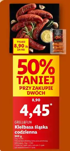 Lidl Kiełbasa śląska codzienna Grill&Fun oferta