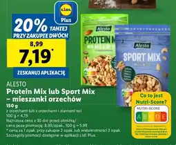 Lidl Mieszanka orzechów Alesto Protein Mix lub Sport Mix 150 g oferta