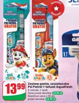 Dino Zestaw pasta, szczoteczka Psi Patrol + tatuaż Aquafresh oferta