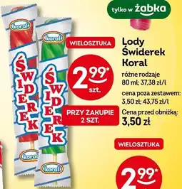 Żabka Lody Świderek Koral różne rodzaje oferta
