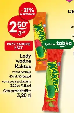 Żabka Lody wodne Kaktus różne rodzaje oferta