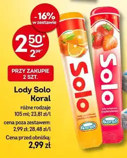 Żabka Lody Solo Koral różne rodzaje oferta