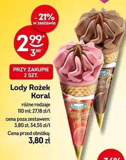 Żabka Lody Rożek Koral różne rodzaje oferta
