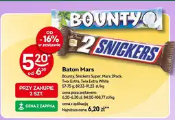 Żabka Baton Mars Bounty, Snickers Super, Mars 2Pack, Twix Extra, Twix Extra White oferta