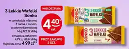 Żabka Wafelki 3 Lekkie Wafelki Sonko w czekoladzie mlecznej: 3 ziarna, z owsem, w polewie karmelowej oferta