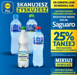 Lidl Woda śrenio gazowana Saguaro Muszyńskie oferta