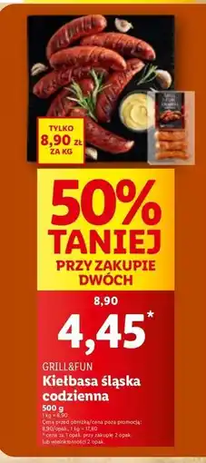 Lidl Kiełbasa śląska codzienna Grill And Fun oferta