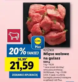 Lidl Mięso wołowe na gulasz Rzeźnik Codzienna Dostawa oferta