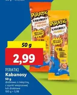 Lidl Kabanosy z szynki Pikok Piratki oferta