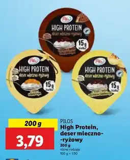 Lidl Deser mleczno- ryżowy z sosem czekoladowym Pilos High Protein oferta