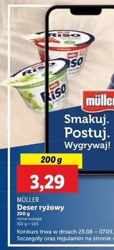 Lidl Deser pistacjowy Muller Riso oferta