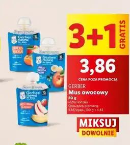 Lidl Deserek jabłko banan truskawka Gerber Natural For Baby oferta