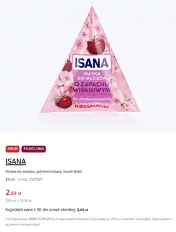 Rossmann ISANA Maska do włosów, jednominutowa, Kwiat Wiśni oferta