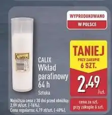 ALDI Wkład parafinowy do znicza 64h Calix oferta
