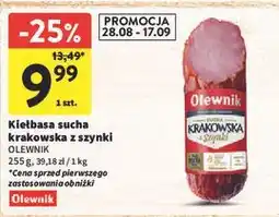 Intermarche Kiełbasa krakowska sucha z szynki Olewnik oferta