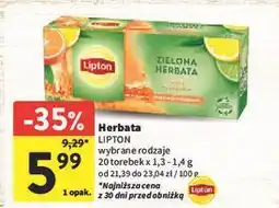 Intermarche Herbata citrus Lipton Green Tea oferta