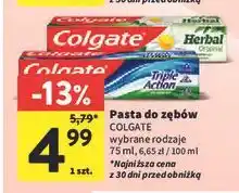 Intermarche Pasta do zębów white Colgate Herbal oferta