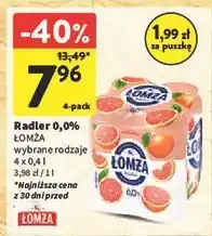 Intermarche Piwo Łomża Radler 0.0% Grejpfrut oferta