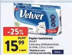 Intermarche Papier toaletowy delikatnie biały Velvet oferta
